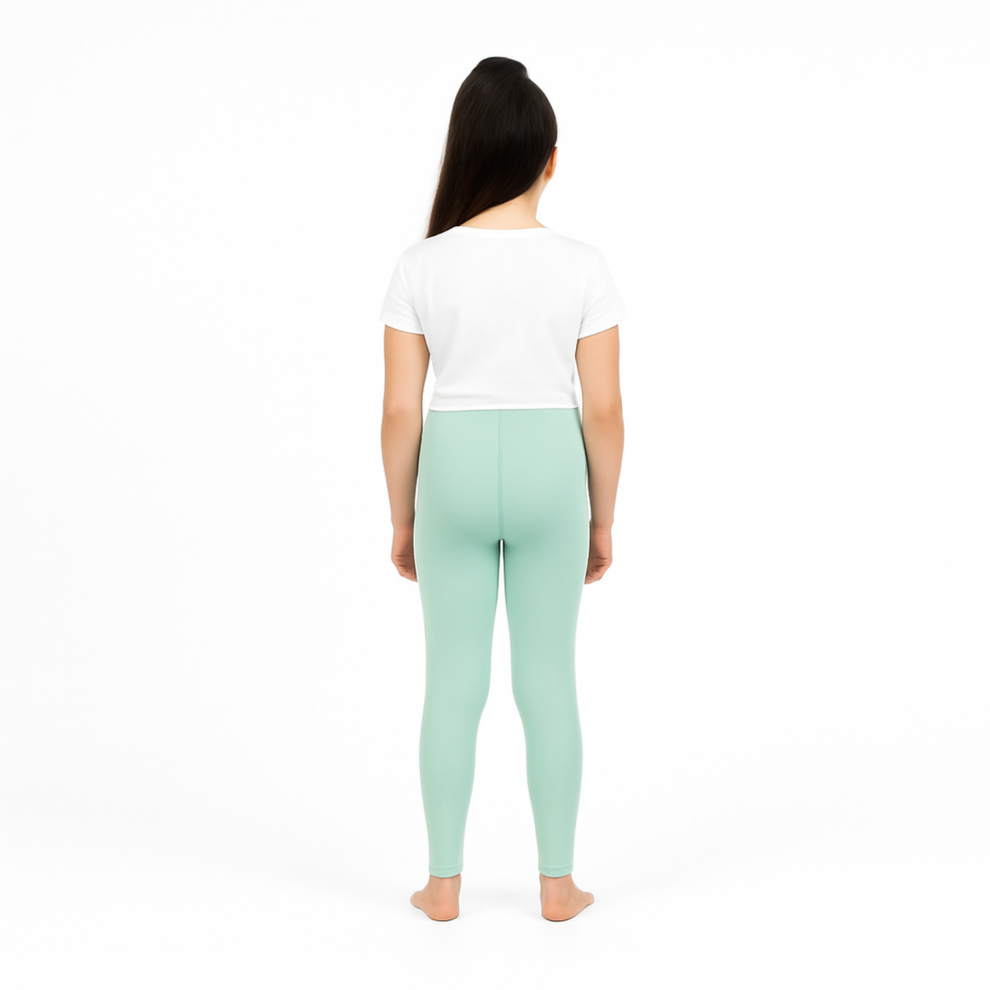CharmnCherish Girls' Leggings Pack of 1_Aqua Green - back view