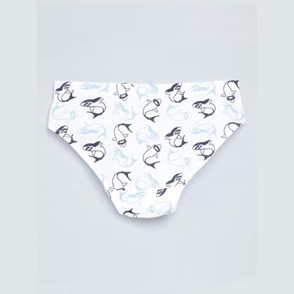 Boys' Cotton Brief - Shark All Over Print & Solid Color Combo Pack Of 3