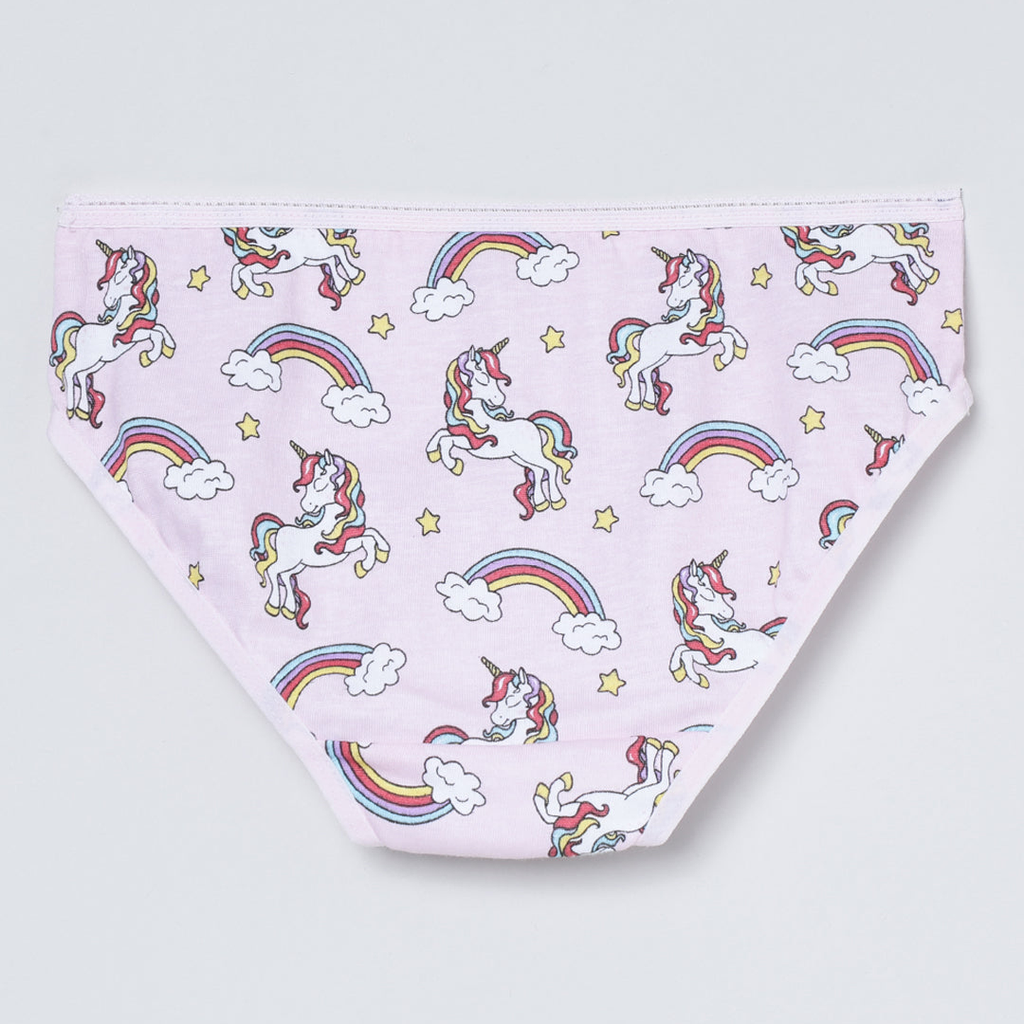Girls' Cotton Brief - Unicorn All Over Print & Solid Multicolor Brief Pack of 6