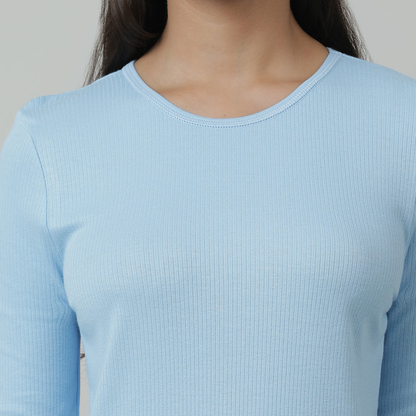 Kids Cotton Thermal Top - Full Sleeve - Blue (Pack of 1)