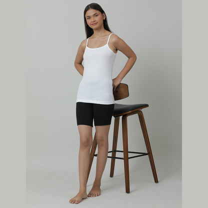 Girls' Cami Vests - White Combo Pack of 2