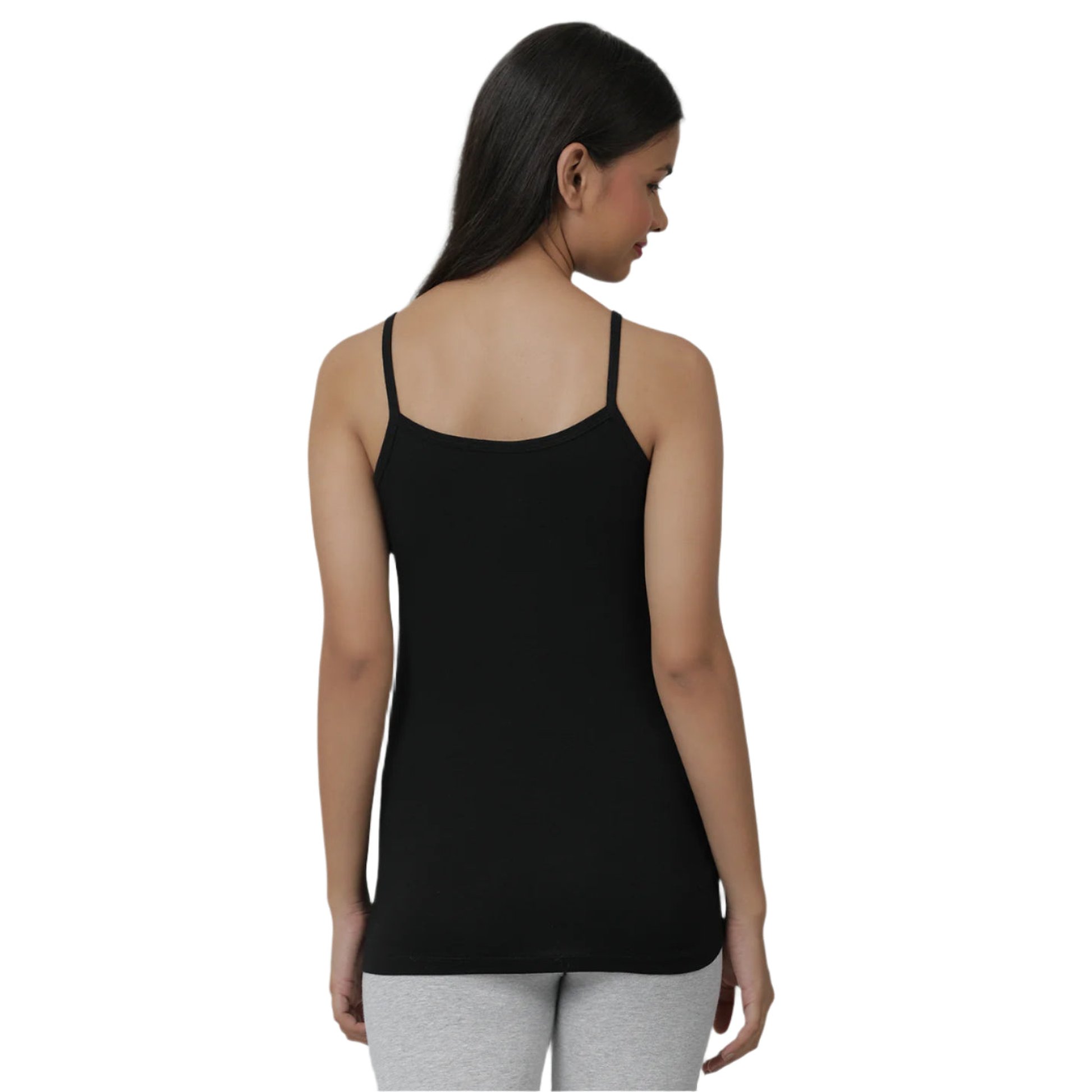 Girls' Cami Vests - Black And White Combo Pack of 2
