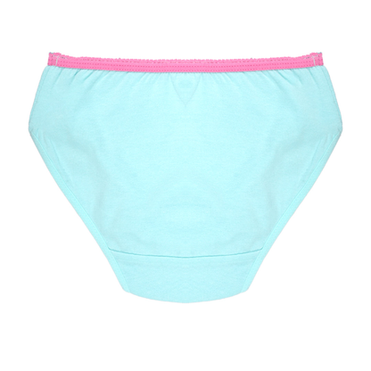 Girls' Cotton Brief - Butterfly All Over Print & Solid Color Brief Pack of 6