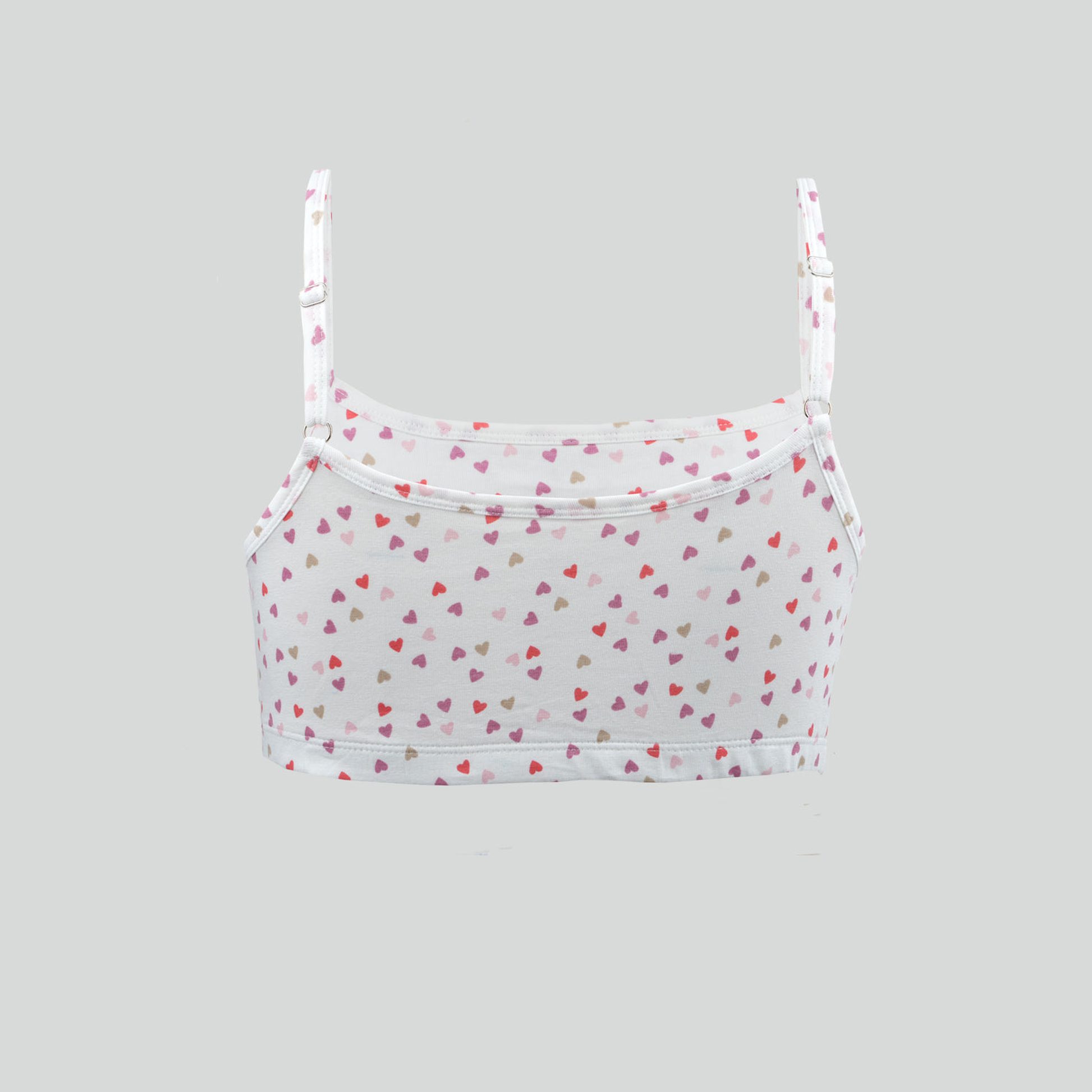 Beginners Bra - Heart All Over Print and Solid Color Combo Pack of 3