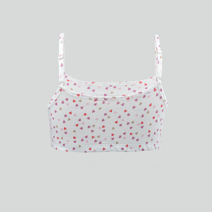 Beginners Bra - Heart All Over Print and Solid Color Combo Pack of 3