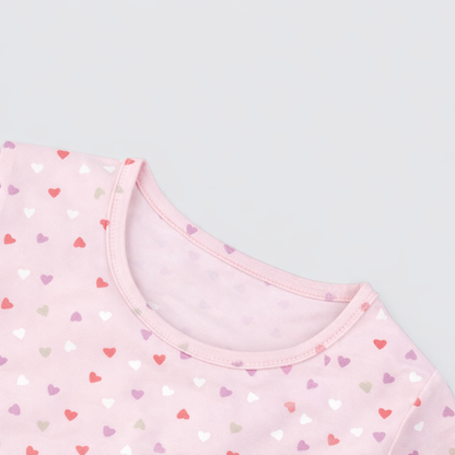 CharmnCherish Girls' Cotton Full Sleeve T-Shirt - Heart All Over Print (Pack of 1) - lifestyle shot