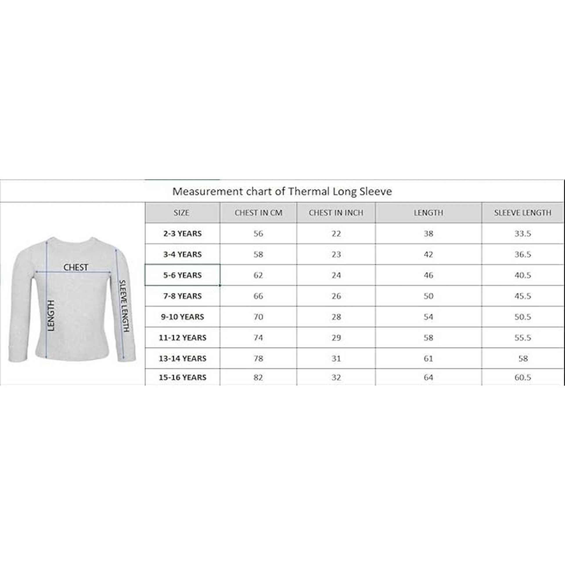 Kids Cotton Thermal Top - Full Sleeve - Blue (Pack of 1)