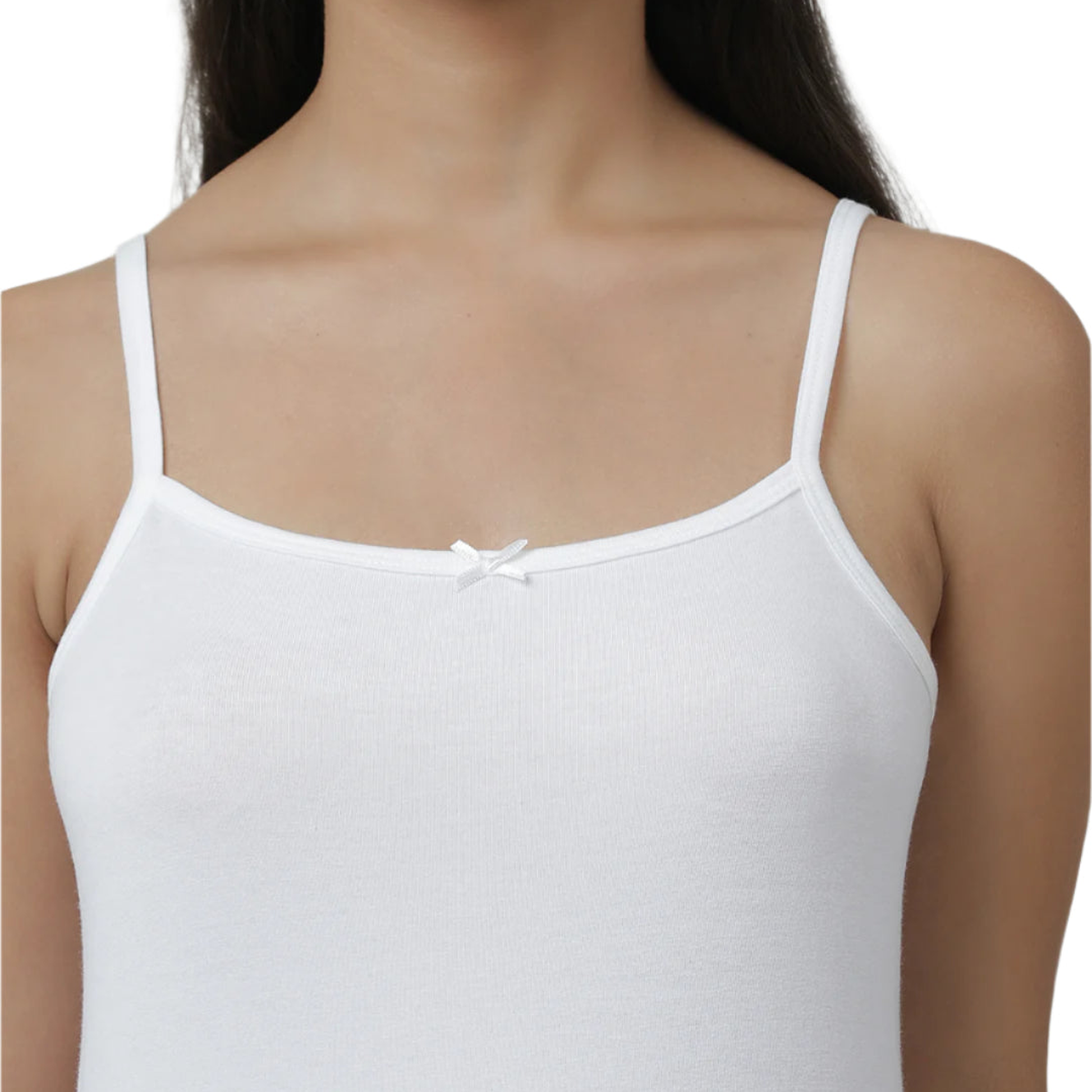 Girls' Cami Vests - White Combo Pack of 2