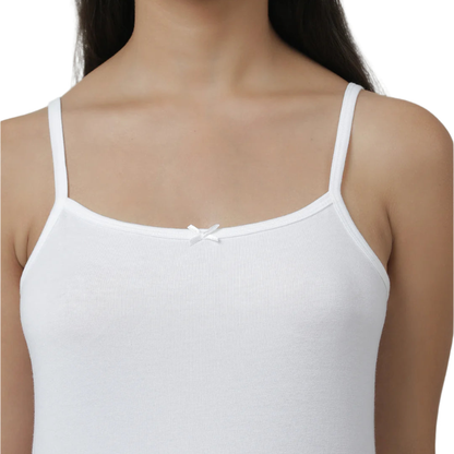 Girls' Cami Vests - White Combo Pack of 2