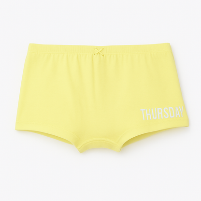 Girls' Cotton Boy Shorts - Weekdays Printed Pack of 7