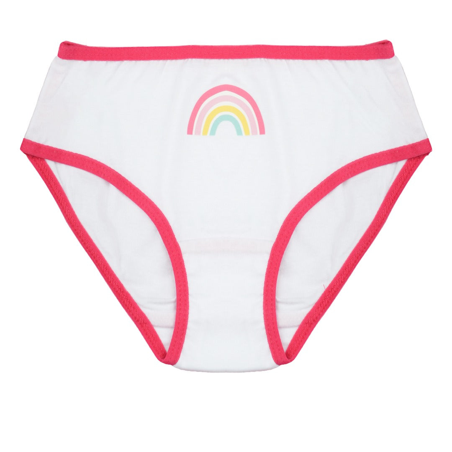 Girls' Cotton Brief - Rainbow All Over Print Pack Of 7