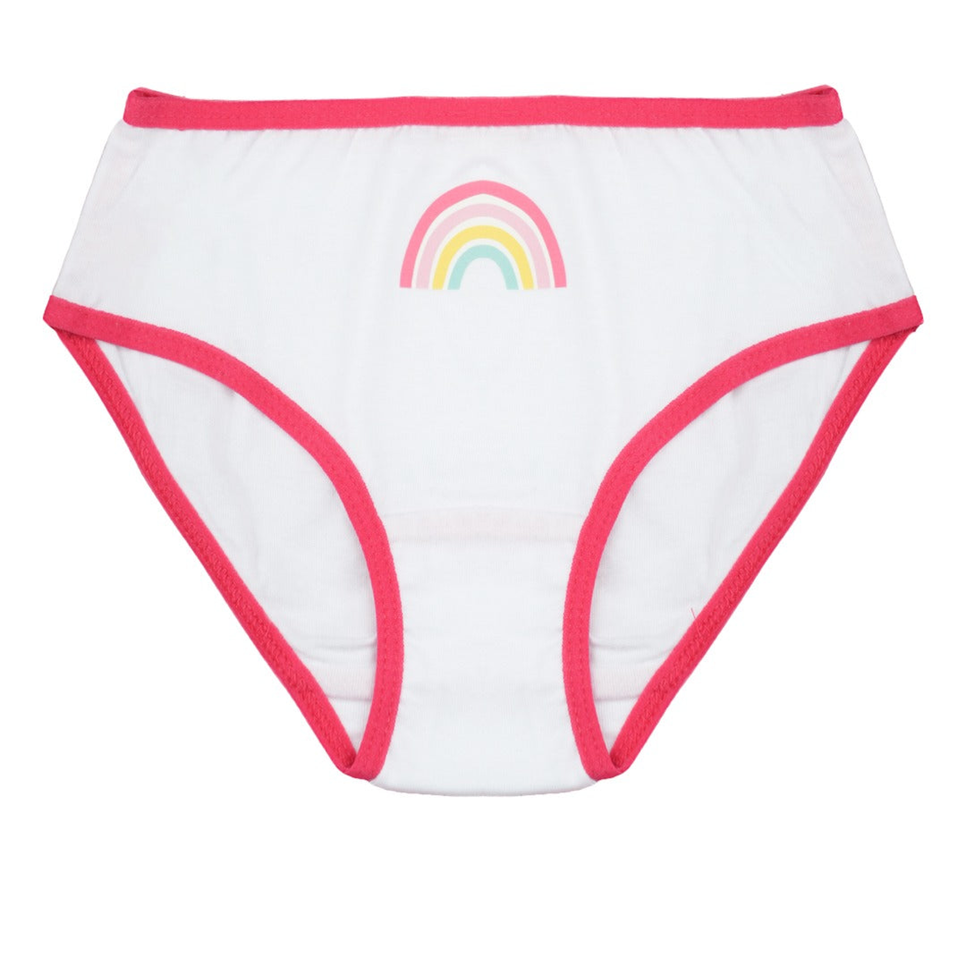 Girls' Cotton Brief - Rainbow All Over Print Pack Of 7