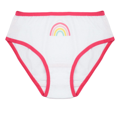 Girls' Cotton Brief - Rainbow All Over Print Pack Of 7