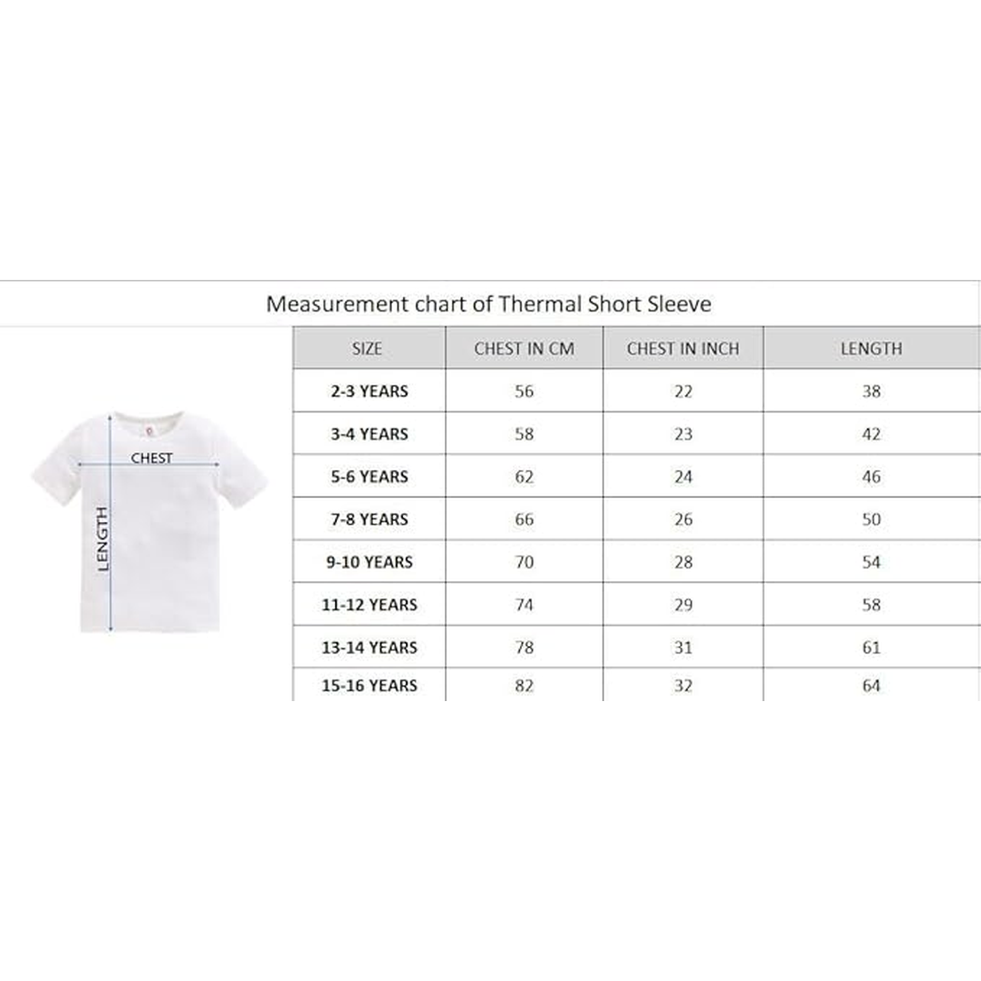 Kids Cotton Thermal Set - Short Sleeve - Black (Pack of 1)
