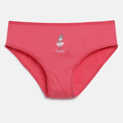 Girls' Cotton Brief - Weekdays Prints (Pack Of 7)