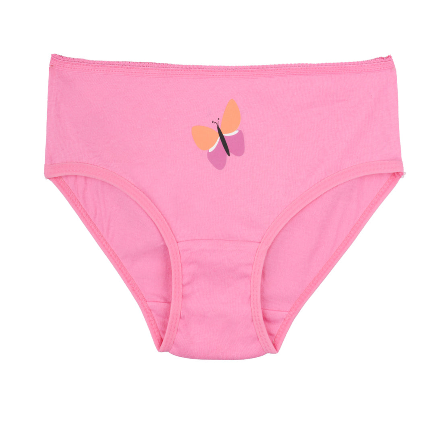 Girls' Cotton Brief - Butterfly All Over Print & Solid Color Brief Pack of 6