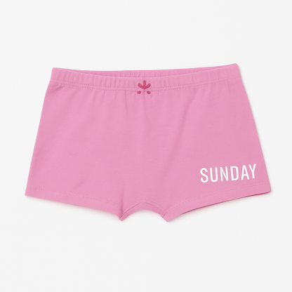 Girls' Cotton Boy Shorts - Weekdays Printed Pack of 7
