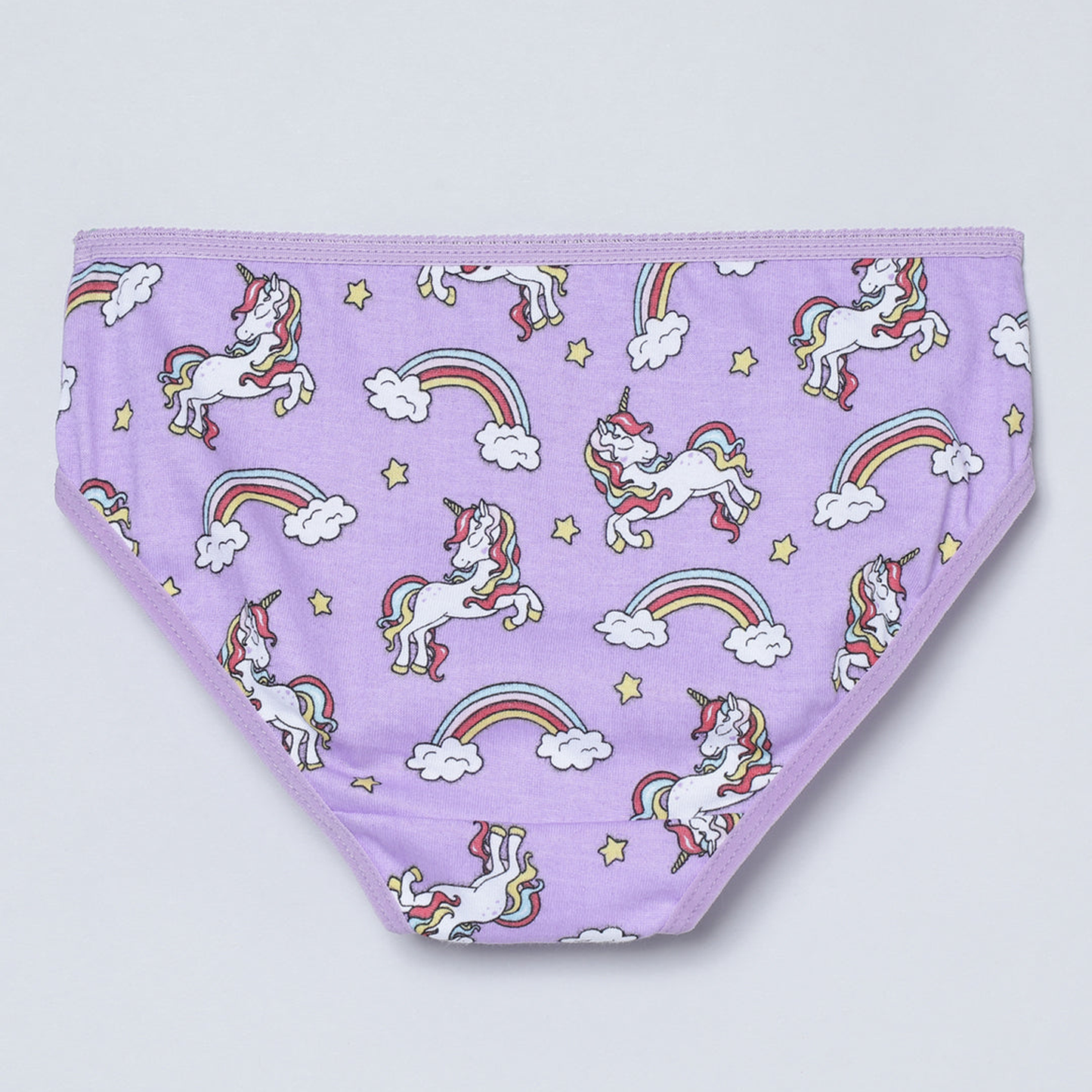 Girls' Cotton Brief - Unicorn All Over Print & Solid Multicolor Brief Pack of 6