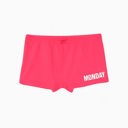 Girls' Cotton Boy Shorts - Weekdays Printed Pack of 7