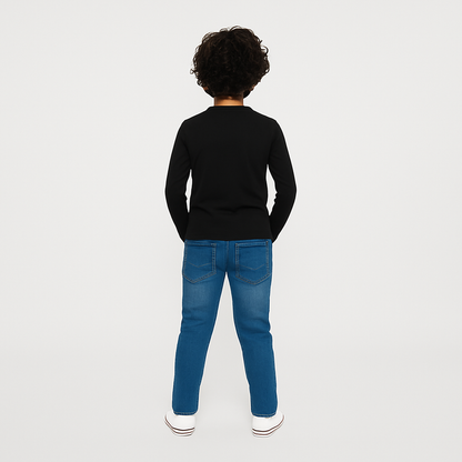 Boys' Cotton T-Shirt - Full Sleeve Solid - Multicolour (Pack of 1)