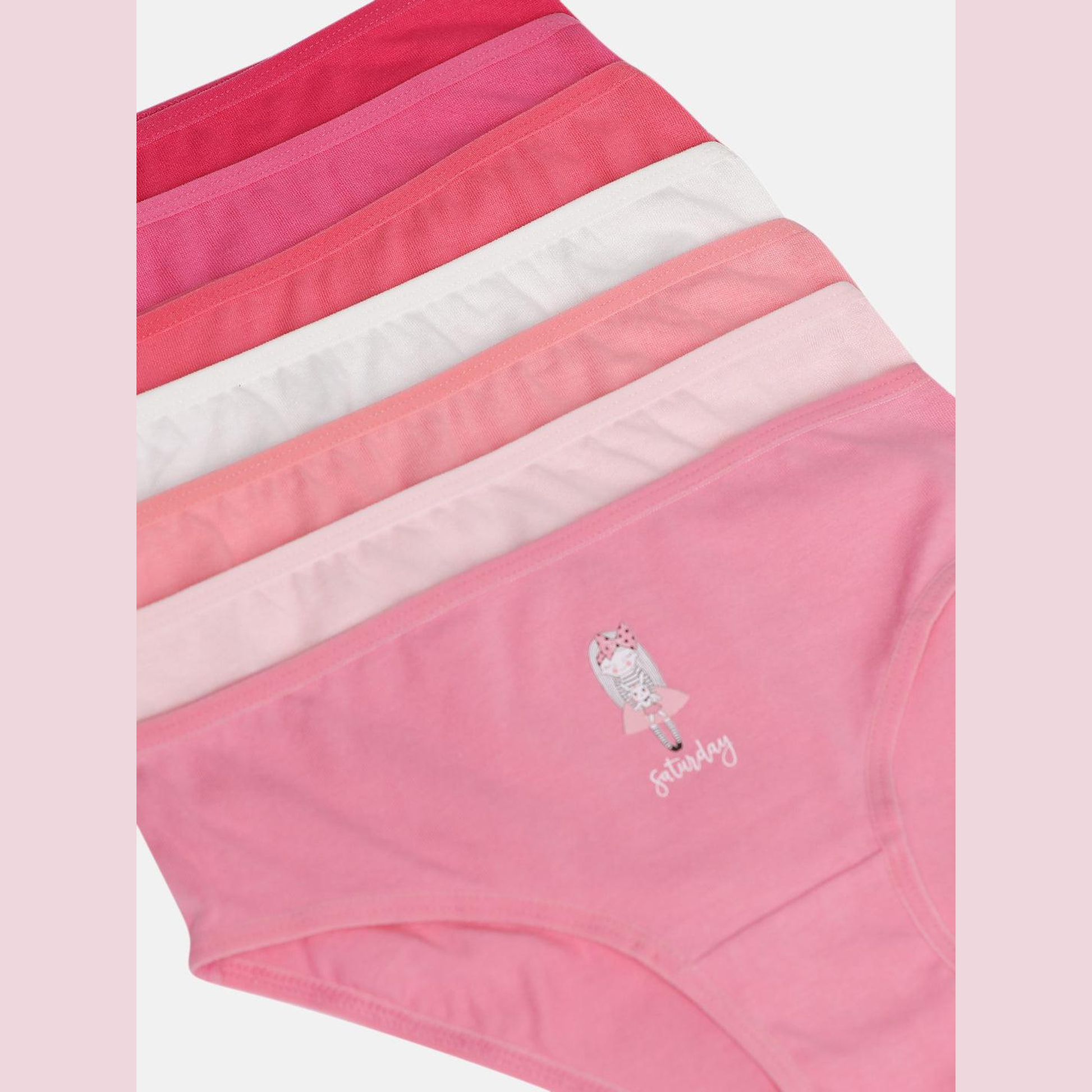 Girls' Cotton Brief - Weekdays Prints (Pack Of 7)