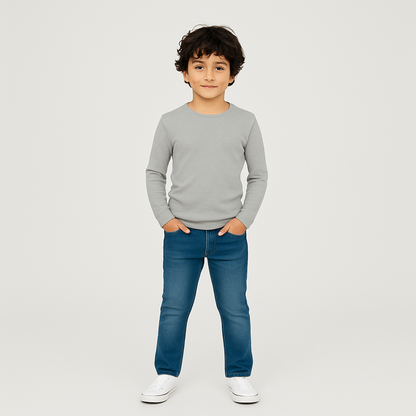 Boys' Cotton T-Shirt - Full Sleeve Solid - Multicolour (Pack of 1)