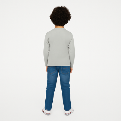 Boys' Cotton T-Shirt - Full Sleeve Solid - Multicolour (Pack of 1)