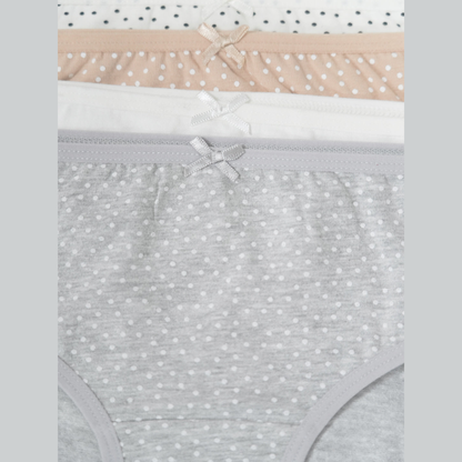 Girls' Cotton Brief _polka dot & Stripes Printed Brief Pack of 9