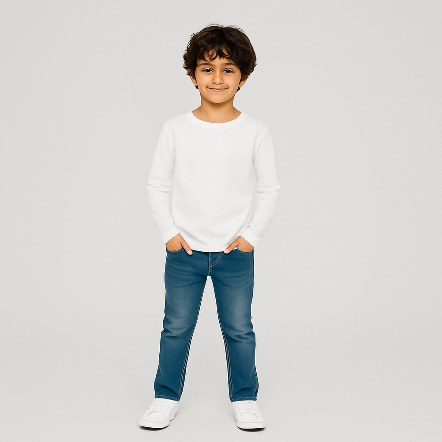 Boys' Cotton T-Shirt - Full Sleeve Solid - Multicolour (Pack of 1)