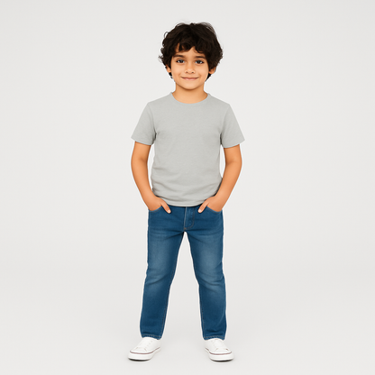 Boys' Cotton T-Shirt - Short Sleeve Solid - Multicolour (Pack of 1)