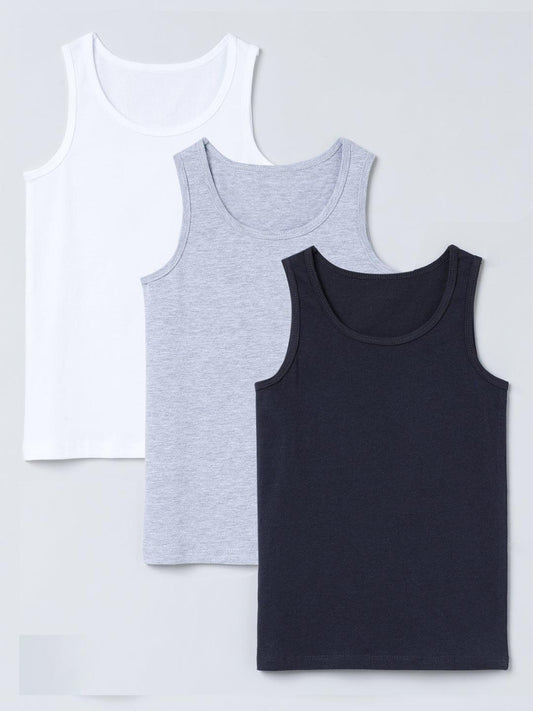 Vest - Solid Multicolour (Pack of 3).
