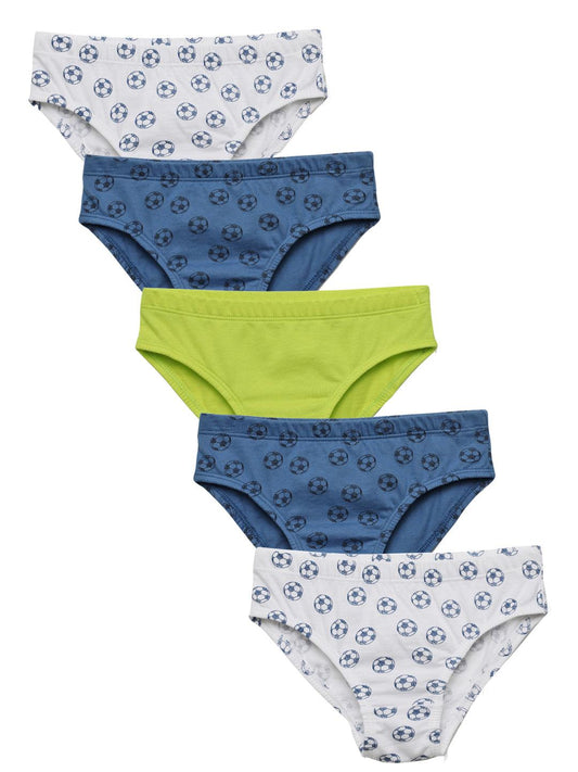 Boys Brief - Football Prints (Pack of 5).