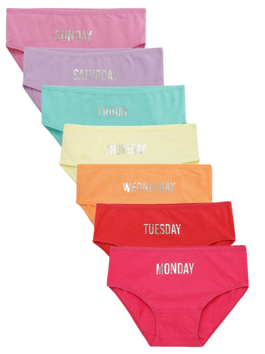 Girls Brief - Weekdays Prints (Pack Of 7).